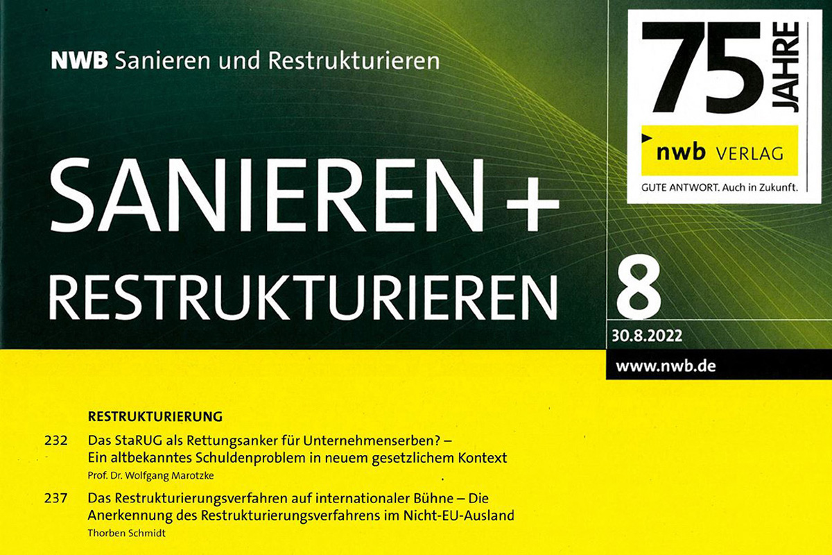 Cover nwb Sabieren und Restrukturieren Nr.8 2022